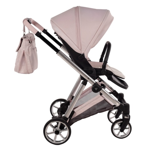 Junama Ellegante 05 Pink – wózek dziecięcy 2w1 (gondola + spacerówka) | koła żelowe, UV50+