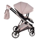 Junama Ellegante 05 Pink – wózek dziecięcy 2w1 (gondola + spacerówka) | koła żelowe, UV50+