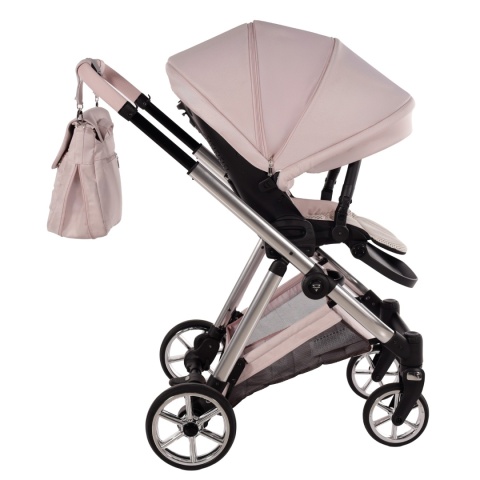 Junama Ellegante 05 Pink – wózek dziecięcy 2w1 (gondola + spacerówka) | koła żelowe, UV50+