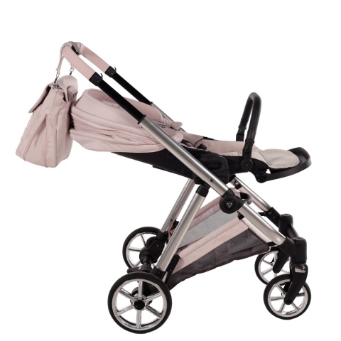 Junama Ellegante 05 Pink – wózek dziecięcy 2w1 (gondola + spacerówka) | koła żelowe, UV50+