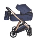 Junama Ellegante 06 Blue – wózek dziecięcy 2w1 (gondola + spacerówka) | koła żelowe, UV50+