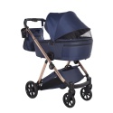 Junama Ellegante 06 Blue – wózek dziecięcy 2w1 (gondola + spacerówka) | koła żelowe, UV50+