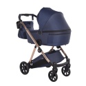 Junama Ellegante 06 Blue – wózek dziecięcy 2w1 (gondola + spacerówka) | koła żelowe, UV50+