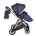 Junama Ellegante 06 Blue – wózek dziecięcy 2w1 (gondola + spacerówka) | koła żelowe, UV50+