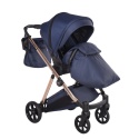 Junama Ellegante 06 Blue – wózek dziecięcy 2w1 (gondola + spacerówka) | koła żelowe, UV50+