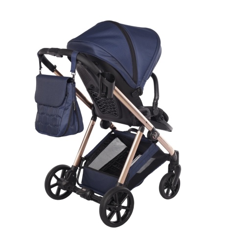 Junama Ellegante 06 Blue – wózek dziecięcy 2w1 (gondola + spacerówka) | koła żelowe, UV50+
