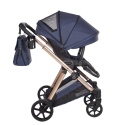 Junama Ellegante 06 Blue – wózek dziecięcy 2w1 (gondola + spacerówka) | koła żelowe, UV50+