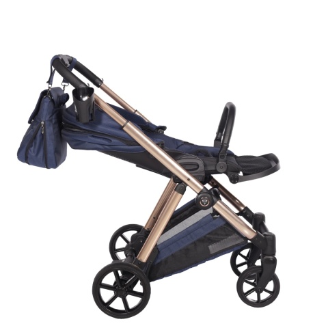 Junama Ellegante 06 Blue – wózek dziecięcy 2w1 (gondola + spacerówka) | koła żelowe, UV50+