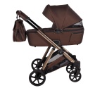 Junama Ellegante 08 Brown – wózek dziecięcy 2w1 (gondola + spacerówka) | koła żelowe, UV50+