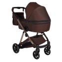 Junama Ellegante 08 Brown – wózek dziecięcy 2w1 (gondola + spacerówka) | koła żelowe, UV50+