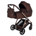Junama Ellegante 08 Brown – wózek dziecięcy 2w1 (gondola + spacerówka) | koła żelowe, UV50+