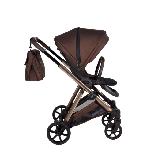 Junama Ellegante 08 Brown – wózek dziecięcy 2w1 (gondola + spacerówka) | koła żelowe, UV50+