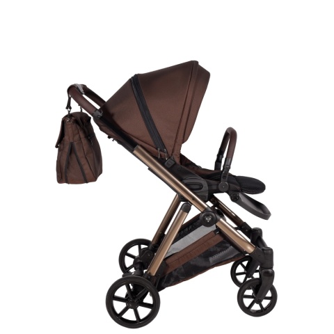 Junama Ellegante 08 Brown – wózek dziecięcy 2w1 (gondola + spacerówka) | koła żelowe, UV50+