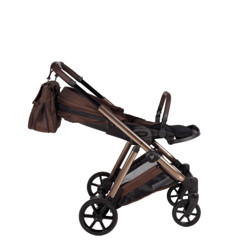 Junama Ellegante 08 Brown – wózek dziecięcy 2w1 (gondola + spacerówka) | koła żelowe, UV50+