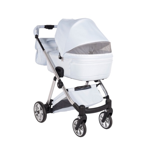 Junama Ellegante 09 Light Blue – wózek dziecięcy 2w1 (gondola + spacerówka) | koła żelowe, UV50+