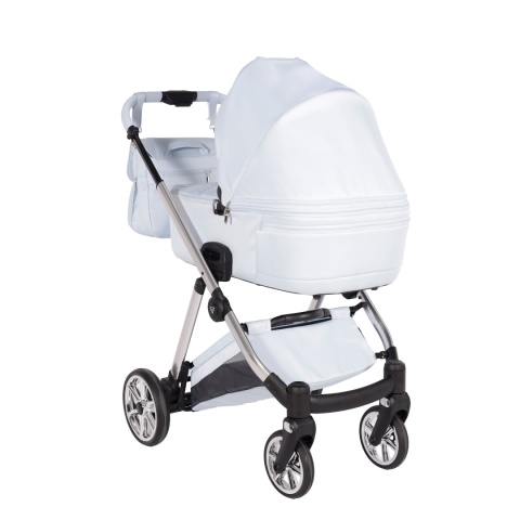 Junama Ellegante 09 Light Blue – wózek dziecięcy 2w1 (gondola + spacerówka) | koła żelowe, UV50+