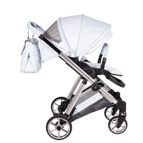 Junama Ellegante 09 Light Blue – wózek dziecięcy 2w1 (gondola + spacerówka) | koła żelowe, UV50+