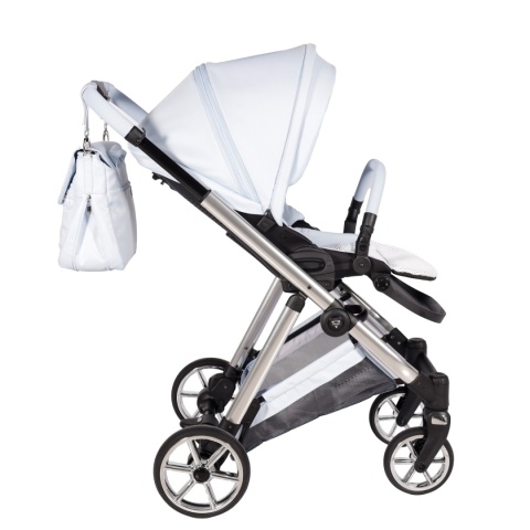 Junama Ellegante 09 Light Blue – wózek dziecięcy 2w1 (gondola + spacerówka) | koła żelowe, UV50+