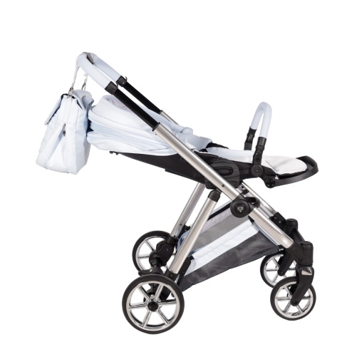 Junama Ellegante 09 Light Blue – wózek dziecięcy 2w1 (gondola + spacerówka) | koła żelowe, UV50+