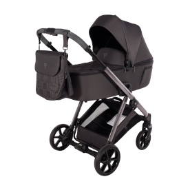 Junama Ellegante 01 Grey – wózek dziecięcy 2w1 (gondola + spacerówka) | koła żelowe, UV50+