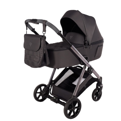Junama Ellegante 01 Grey – wózek dziecięcy 2w1 (gondola + spacerówka) | koła żelowe, UV50+