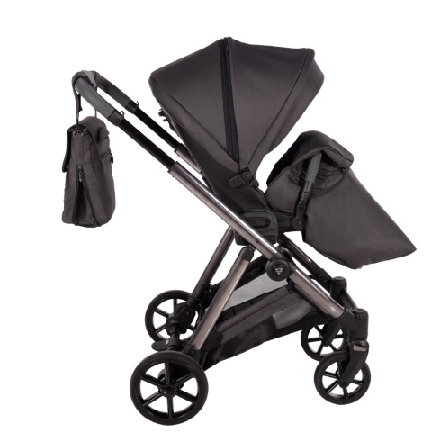 Junama Ellegante 01 Grey – wózek dziecięcy 2w1 (gondola + spacerówka) | koła żelowe, UV50+