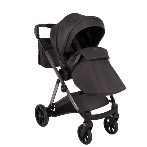 Junama Ellegante 01 Grey – wózek dziecięcy 2w1 (gondola + spacerówka) | koła żelowe, UV50+