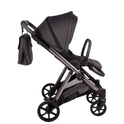 Junama Ellegante 01 Grey – wózek dziecięcy 2w1 (gondola + spacerówka) | koła żelowe, UV50+