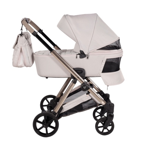 Junama Ellegante 02 Beige – wózek dziecięcy 2w1 (gondola + spacerówka) | koła żelowe, UV50+