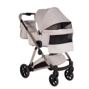 Junama Ellegante 02 Beige – wózek dziecięcy 2w1 (gondola + spacerówka) | koła żelowe, UV50+