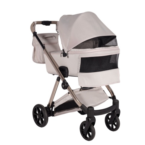 Junama Ellegante 02 Beige – wózek dziecięcy 2w1 (gondola + spacerówka) | koła żelowe, UV50+