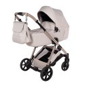 Junama Ellegante 02 Beige – wózek dziecięcy 2w1 (gondola + spacerówka) | koła żelowe, UV50+