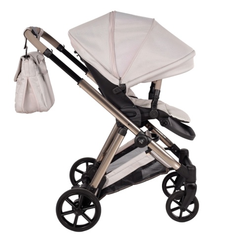 Junama Ellegante 02 Beige – wózek dziecięcy 2w1 (gondola + spacerówka) | koła żelowe, UV50+