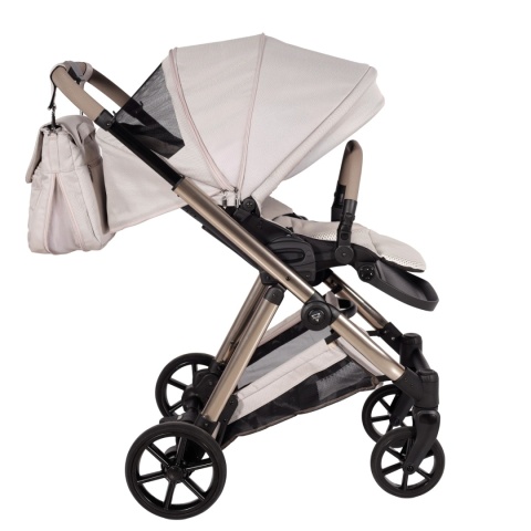 Junama Ellegante 02 Beige – wózek dziecięcy 2w1 (gondola + spacerówka) | koła żelowe, UV50+
