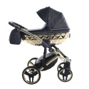 Junama Enzo 01 Black - Gold – wózek dziecięcy 2w1 (gondola + spacerówka)