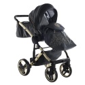 Junama Enzo 01 Black - Gold – wózek dziecięcy 2w1 (gondola + spacerówka)