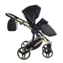Junama Enzo 01 Black - Gold – wózek dziecięcy 2w1 (gondola + spacerówka)