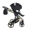 Junama Enzo 01 Black - Gold – wózek dziecięcy 2w1 (gondola + spacerówka)