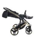 Junama Enzo 01 Black - Gold – wózek dziecięcy 2w1 (gondola + spacerówka)