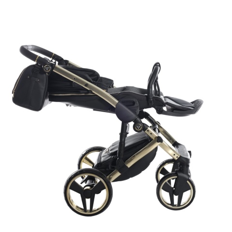 Junama Enzo 01 Black - Gold – wózek dziecięcy 2w1 (gondola + spacerówka)