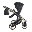 Junama Enzo 01 Black - Gold – wózek dziecięcy 2w1 (gondola + spacerówka)