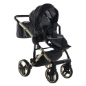 Junama Enzo 01 Black - Gold – wózek dziecięcy 2w1 (gondola + spacerówka)