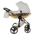 Junama Enzo 02 White - Gold – wózek dziecięcy 2w1 (gondola + spacerówka)