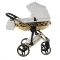 Junama Enzo 02 White - Gold – wózek dziecięcy 2w1 (gondola + spacerówka)