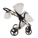 Junama Enzo 02 White - Gold – wózek dziecięcy 2w1 (gondola + spacerówka)