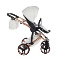 Junama Enzo 03 White - Rosegold – wózek dziecięcy 2w1 (gondola + spacerówka)