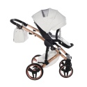 Junama Enzo 03 White - Rosegold – wózek dziecięcy 2w1 (gondola + spacerówka)
