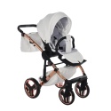 Junama Enzo 03 White - Rosegold – wózek dziecięcy 2w1 (gondola + spacerówka)