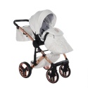 Junama Enzo 03 White - Rosegold – wózek dziecięcy 2w1 (gondola + spacerówka)