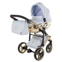 Junama Enzo 07 Blue - Gold – wózek dziecięcy 2w1 (gondola + spacerówka)